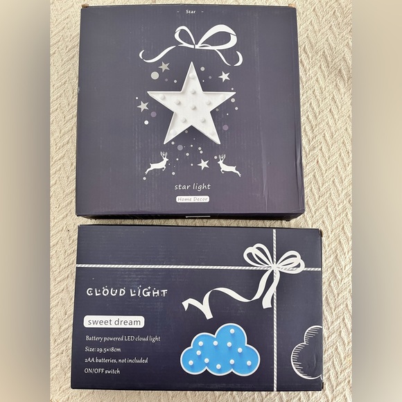 ☁️ 🌟 Night Light Cloud and Star ⭐️ ☁️ Set on Dresser or Wall Sconce - Picture 3 of 6